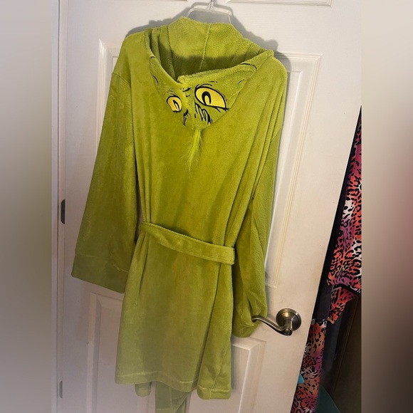 Dr. Seuss Other - Grinch Green Hooded Robe with Character Design